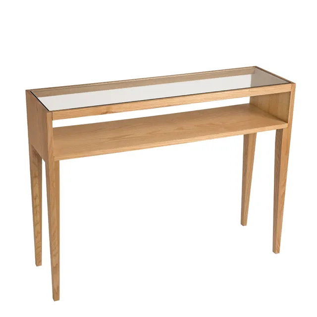 Andrea House 100 cm console frêne et verre